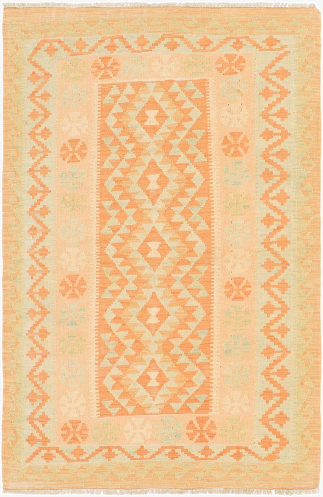 3' x 4' 10  Hand Woven Kilim Waziri Wool Rug