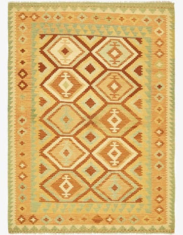 4' 9 x 6' 6 Hand Woven Kilim Waziri Wool Rug
