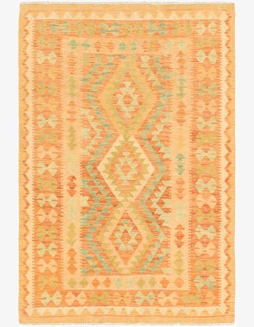 3' 3 x 5' Hand Woven Kilim Waziri Wool Rug