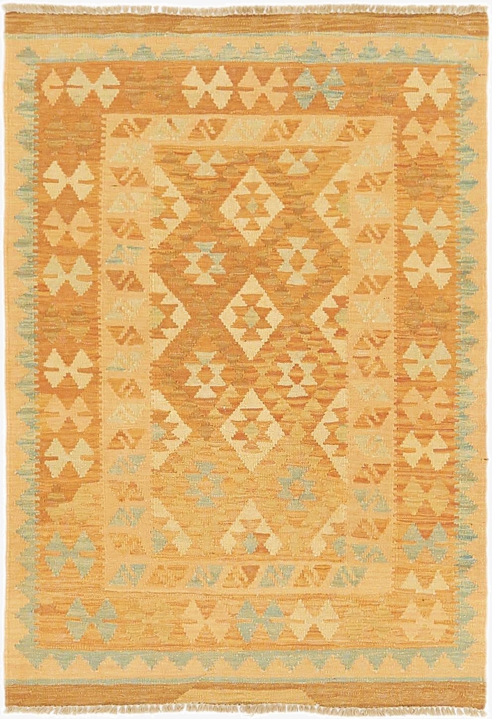2' 10 x 4' 2  Hand Woven Kilim Waziri Wool Rug