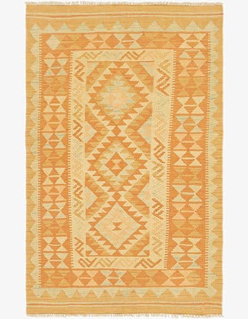 2' 7 x 4' 4 Hand Woven Kilim Waziri Wool Rug