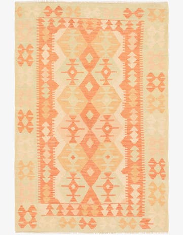 3' 3 x 5' Hand Woven Kilim Waziri Wool Rug