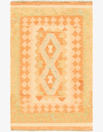 2' 6 x 4' 3 Hand Woven Kilim Waziri Wool Rug