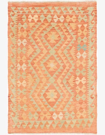 2' 9 x 4' Hand Woven Kilim Waziri Wool Rug
