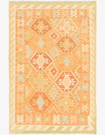 3' 3 x 5' Hand Woven Kilim Waziri Wool Rug