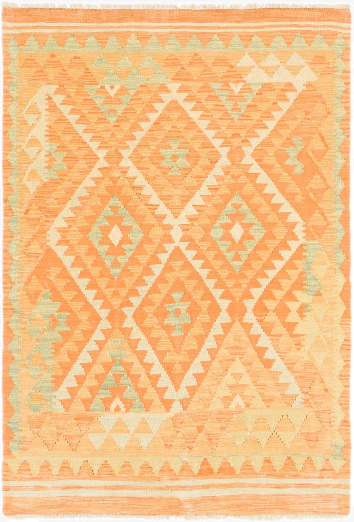 3' 3 x 4' 10  Hand Woven Kilim Waziri Wool Rug