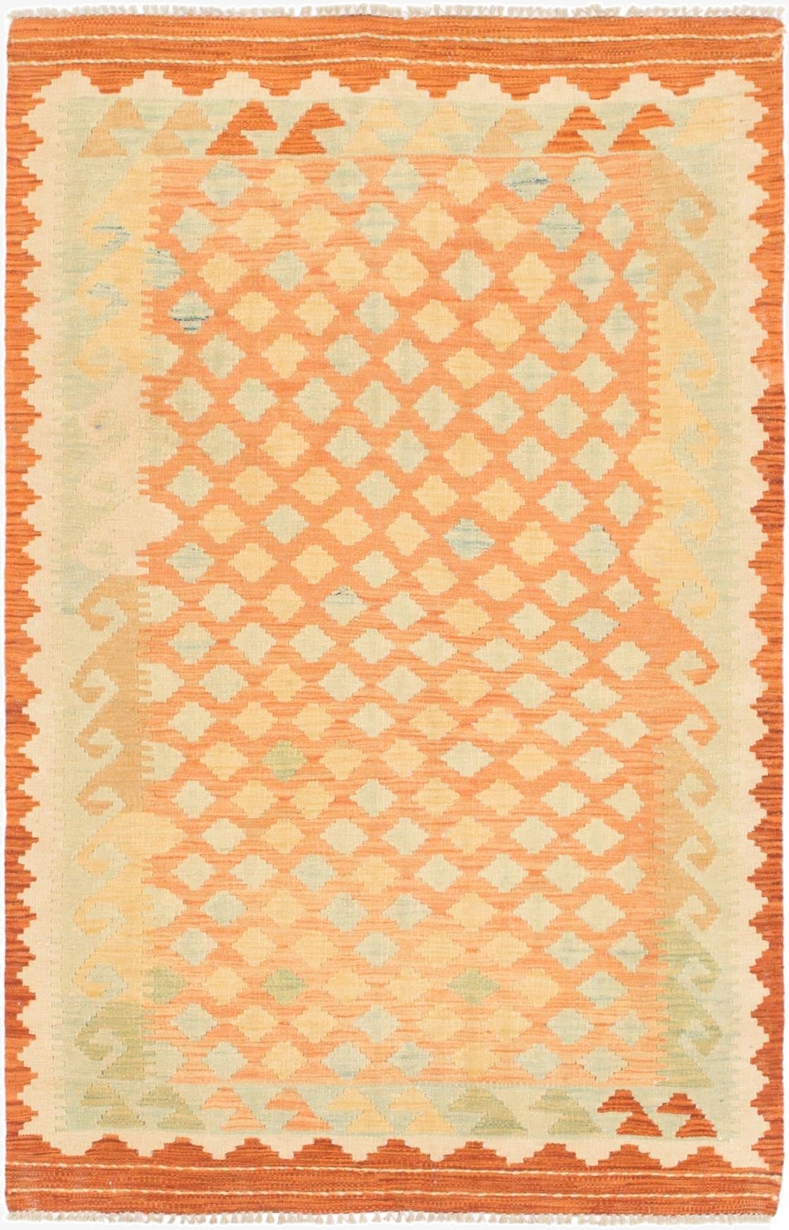 3' 2 x 5'  Hand Woven Kilim Waziri Wool Rug