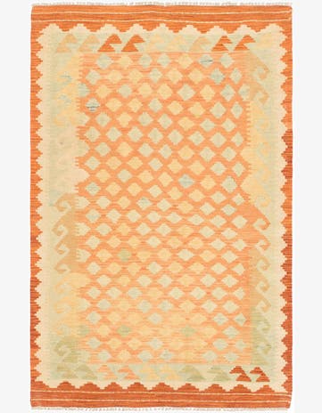 3' 2 x 5' Hand Woven Kilim Waziri Wool Rug