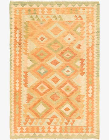3' 3 x 5' Hand Woven Kilim Waziri Wool Rug