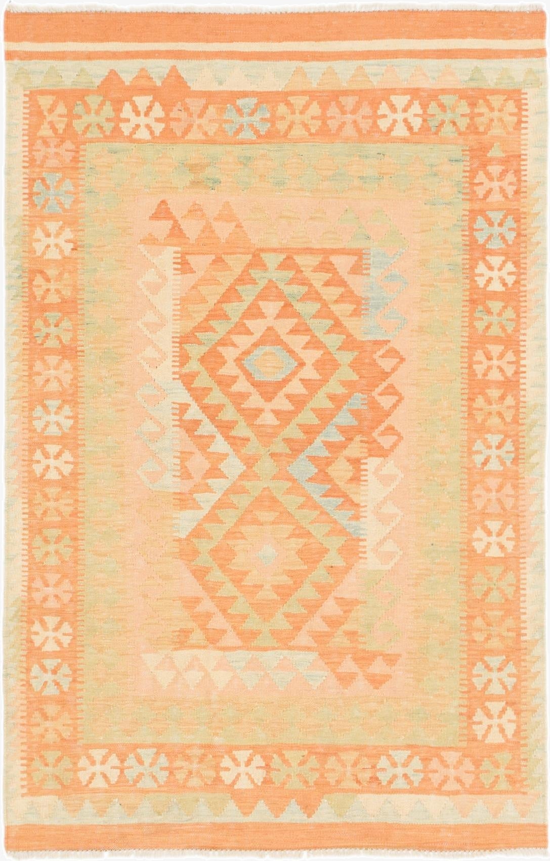 3' 2 x 5'  Hand Woven Kilim Waziri Wool Rug