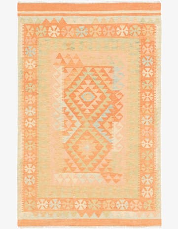 3' 2 x 5' Hand Woven Kilim Waziri Wool Rug