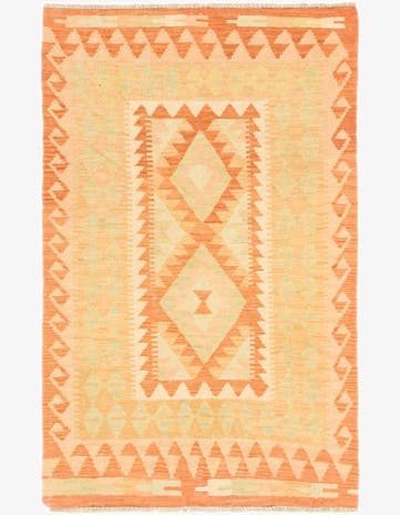2' 8 x 4' 2 Hand Woven Kilim Waziri Wool Rug