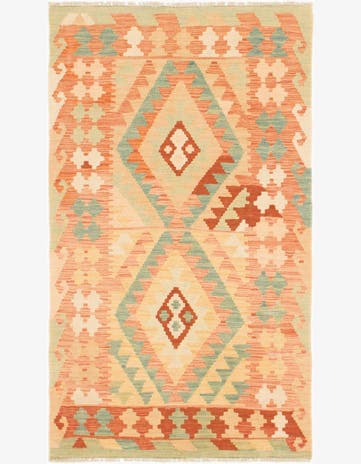 2' 8 x 4' 8 Hand Woven Kilim Waziri Wool Rug