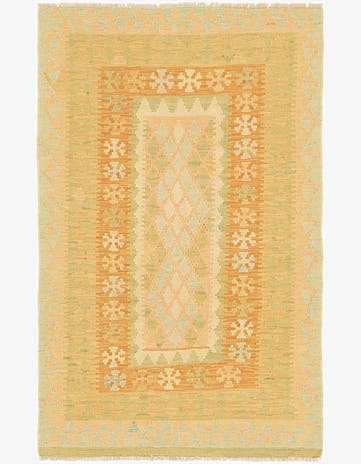 2' 8 x 4' 4 Hand Woven Kilim Waziri Wool Rug