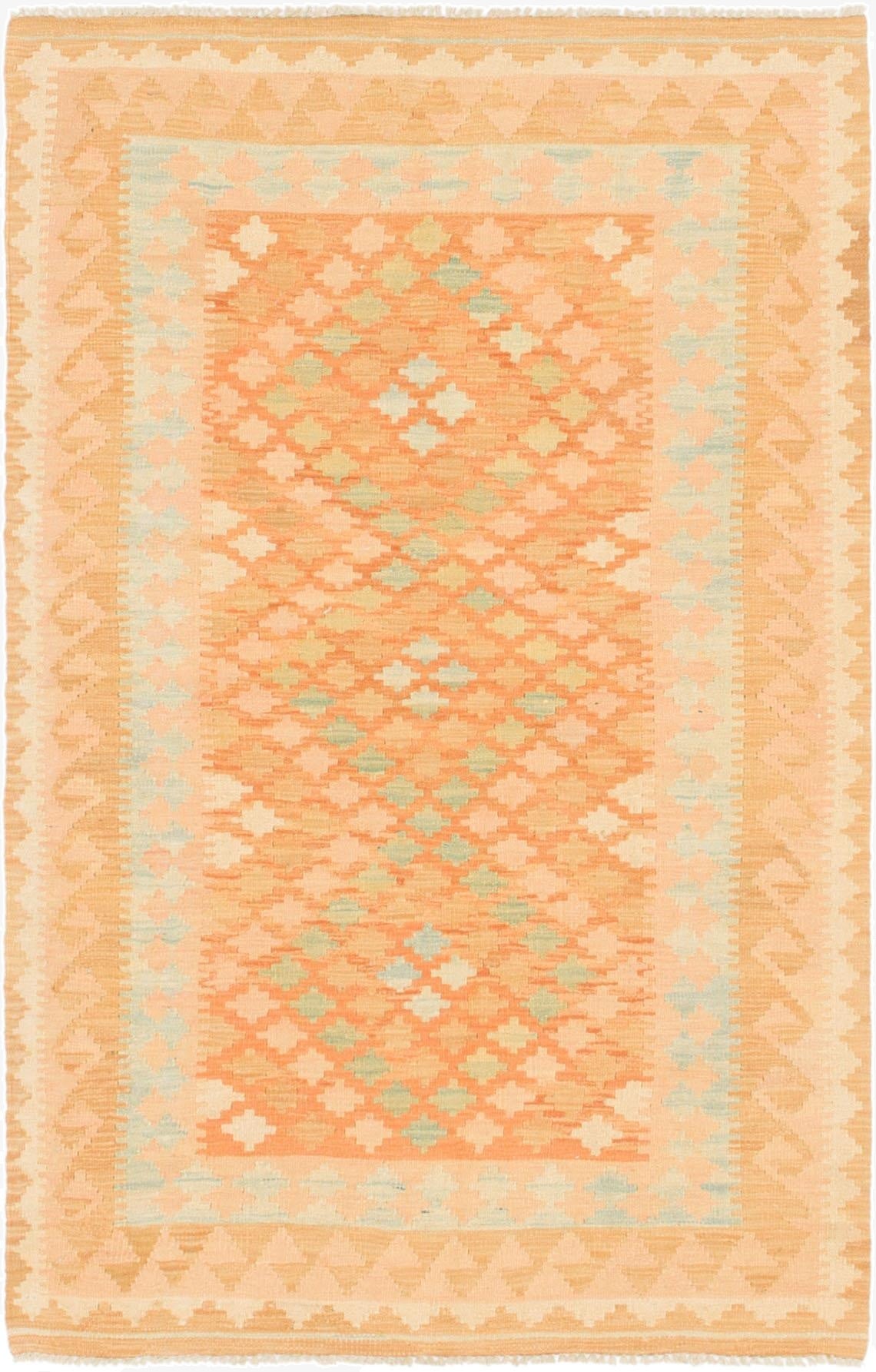 3' 3 x 5' 2  Hand Woven Kilim Waziri Wool Rug