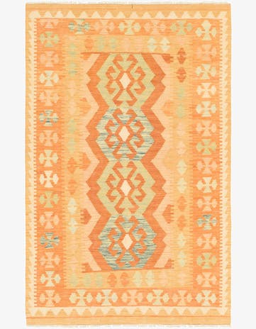3' 2 x 5' Hand Woven Kilim Waziri Wool Rug