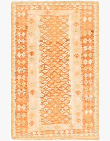 2' 8 x 4' Hand Woven Kilim Waziri Wool Rug