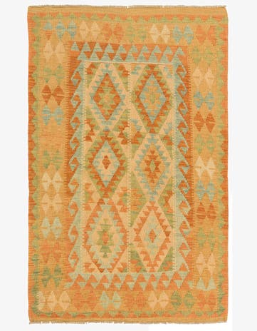 3' 2 x 5' Hand Woven Kilim Waziri Wool Rug