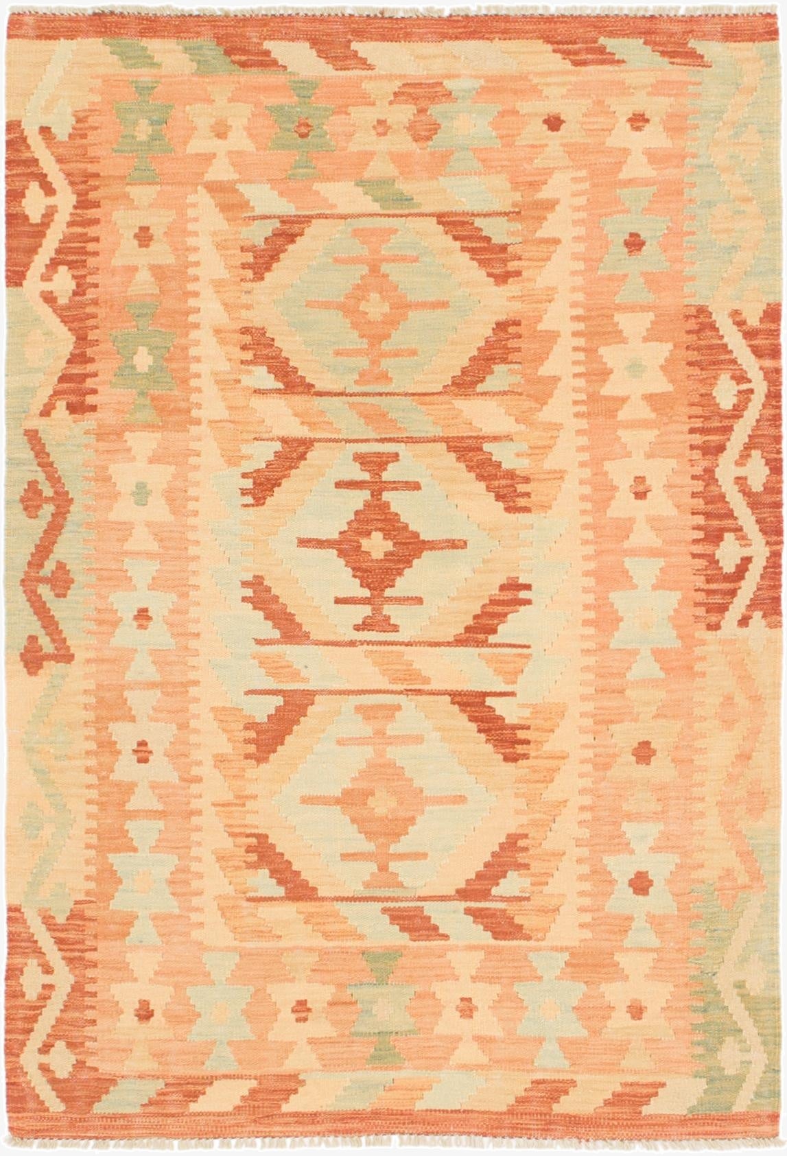 3' 4 x 5'  Hand Woven Kilim Waziri Wool Rug