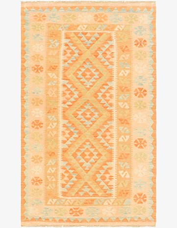 2' 8 x 4' 5 Hand Woven Kilim Waziri Wool Rug