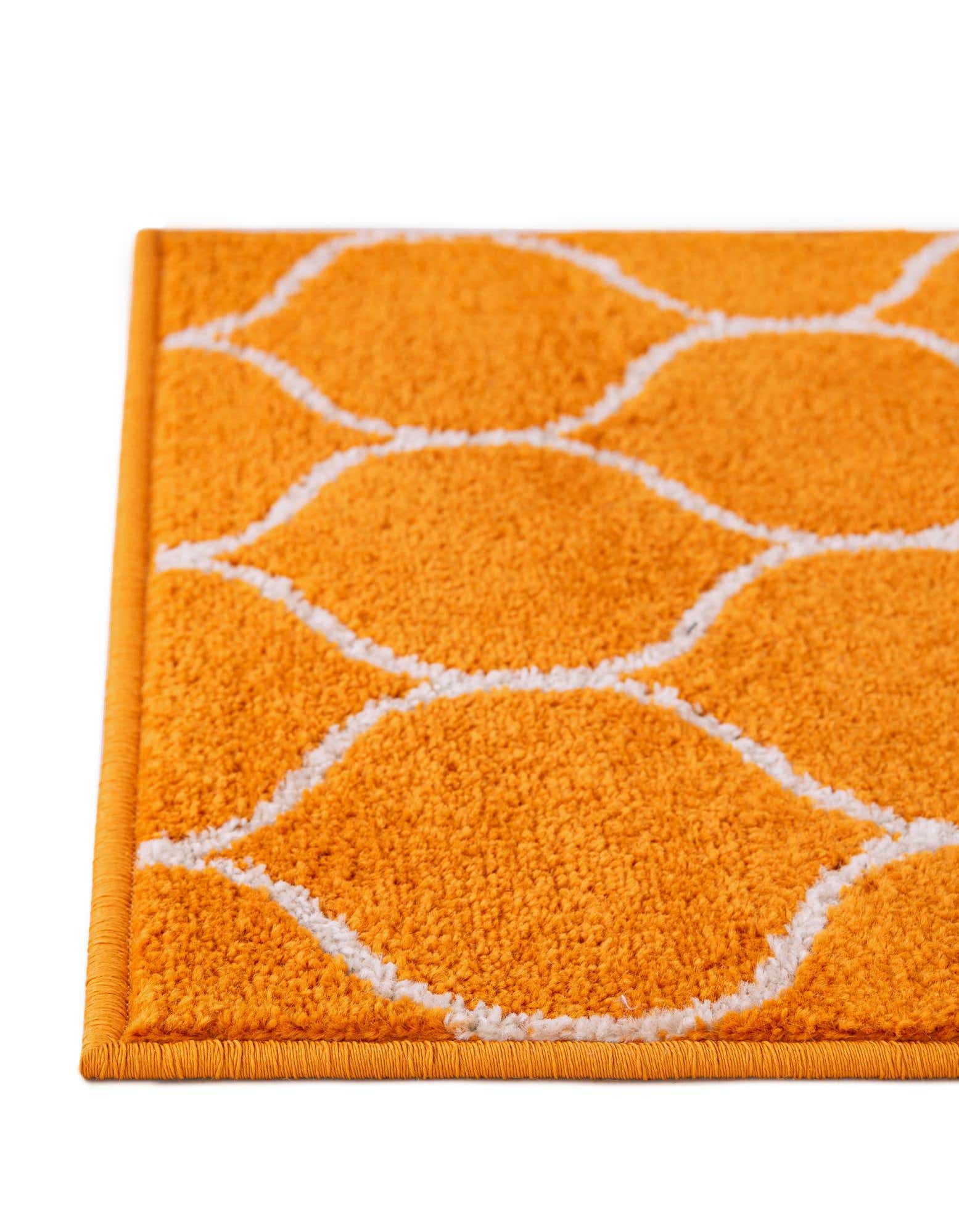 Custom Orange Lattice Frieze Rug