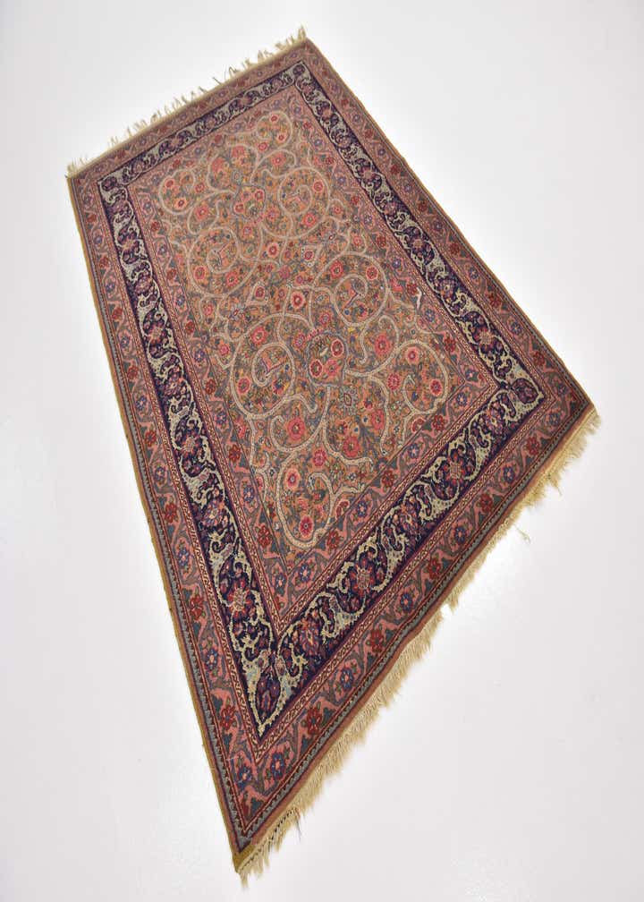 4' 9 x 6' 7 Hand Knotted Mashad Persian Wool Rug