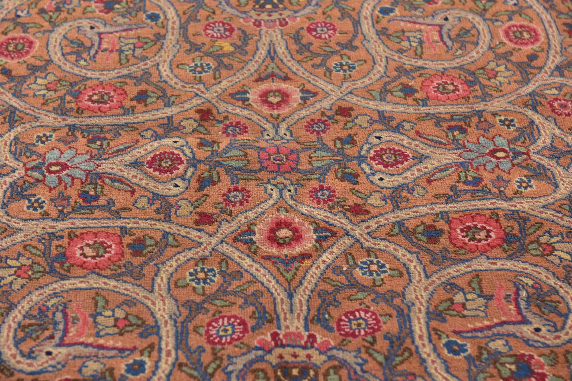 4' 9 x 6' 7 Hand Knotted Mashad Persian Wool Rug