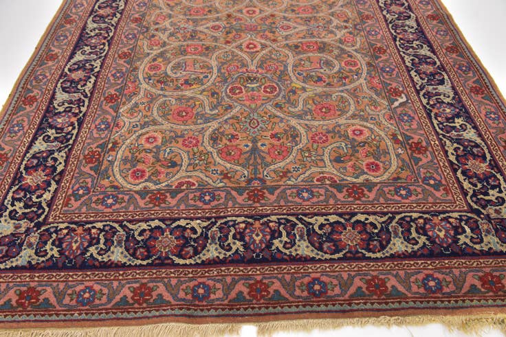 Detail image of 4' 9 x 6' 7 Hand Knotted Mashad Persian Wool Rug