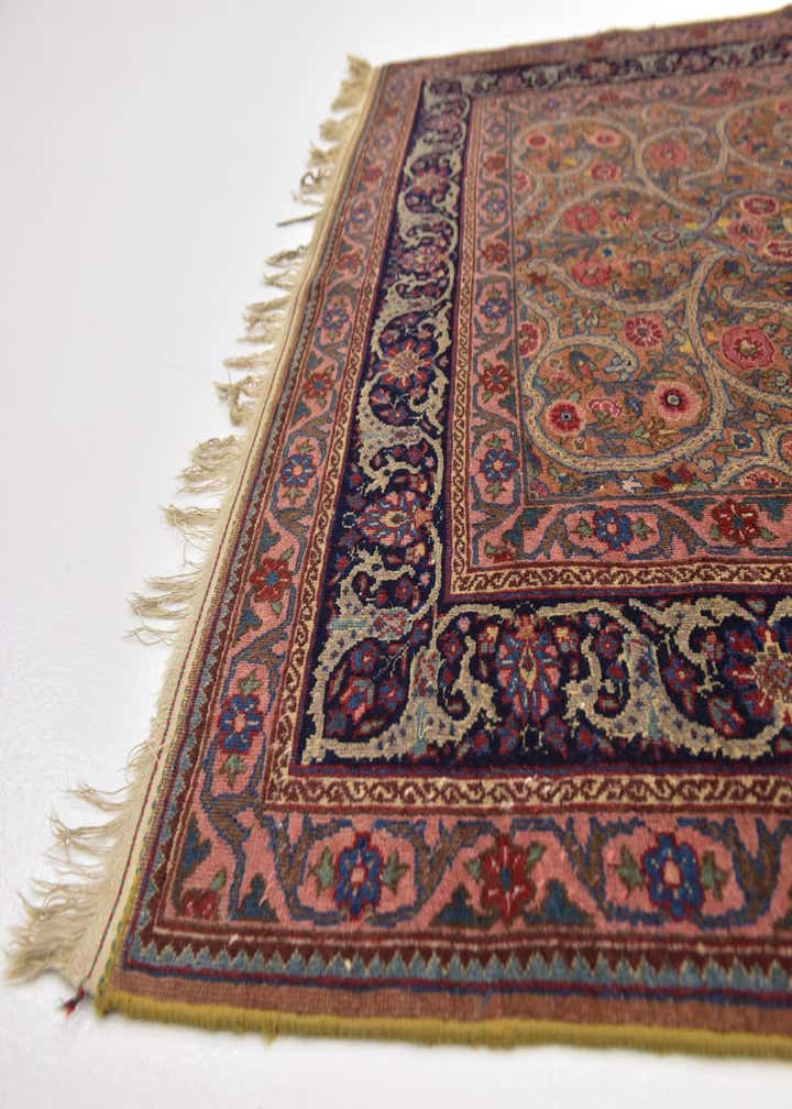 4' 9 x 6' 7 Hand Knotted Mashad Persian Wool Rug