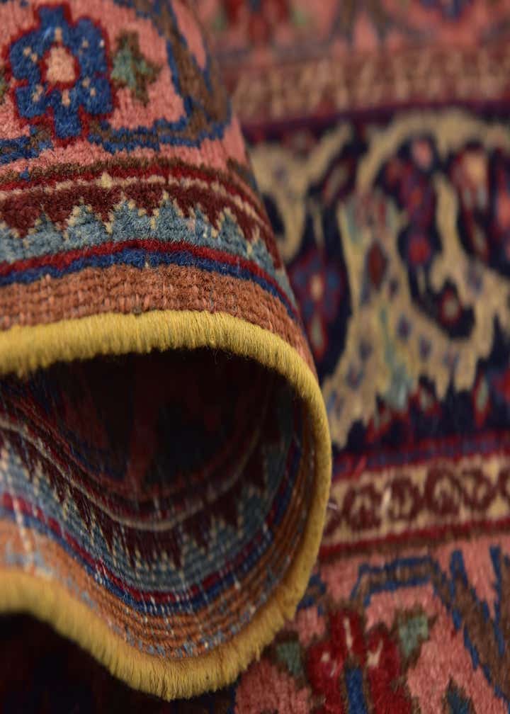 4' 9 x 6' 7 Hand Knotted Mashad Persian Wool Rug