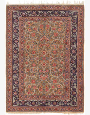 4' 9 x 6' 7 Hand Knotted Mashad Persian Wool Rug