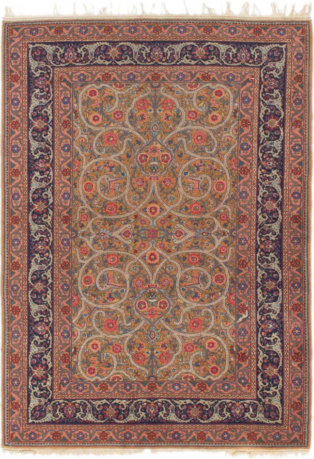 Detail image of 4' 9 x 6' 7 Hand Knotted Mashad Persian Wool Rug