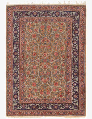 4' 9 x 6' 7 Hand Knotted Mashad Persian Wool Rug