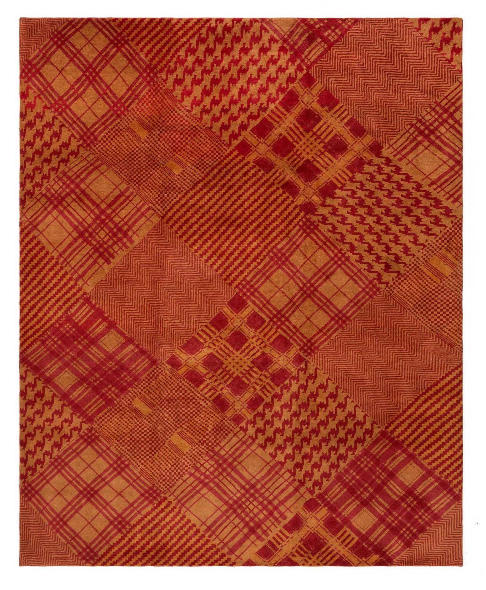 8' x 9' 11 Modern Manshu Wool Rug