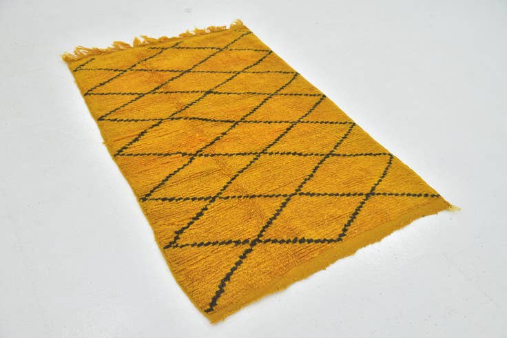 Detail image of 3' 6 x 5' 3 Hand Knotted Moroccan Wool Rug