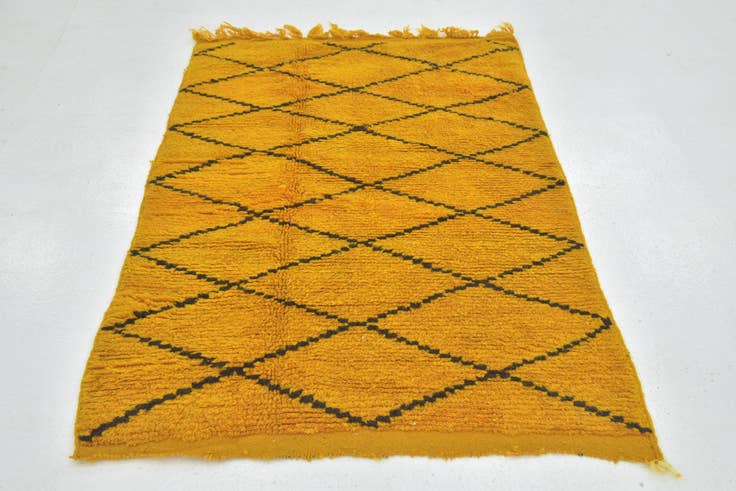 Detail image of 3' 6 x 5' 3 Hand Knotted Moroccan Wool Rug