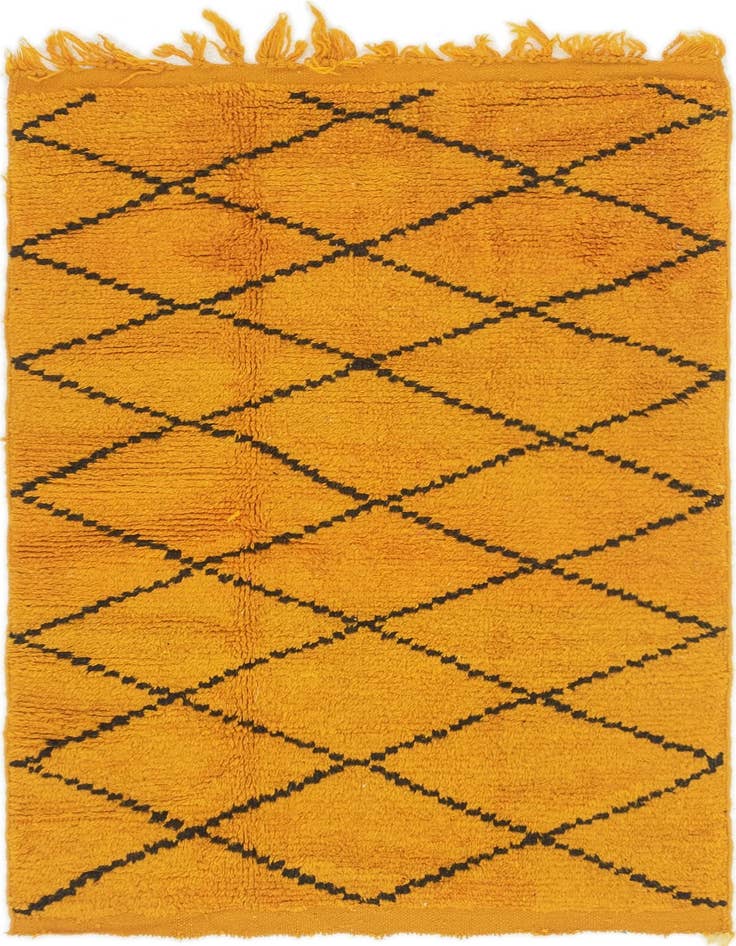 Detail image of 3' 6 x 5' 3 Hand Knotted Moroccan Wool Rug
