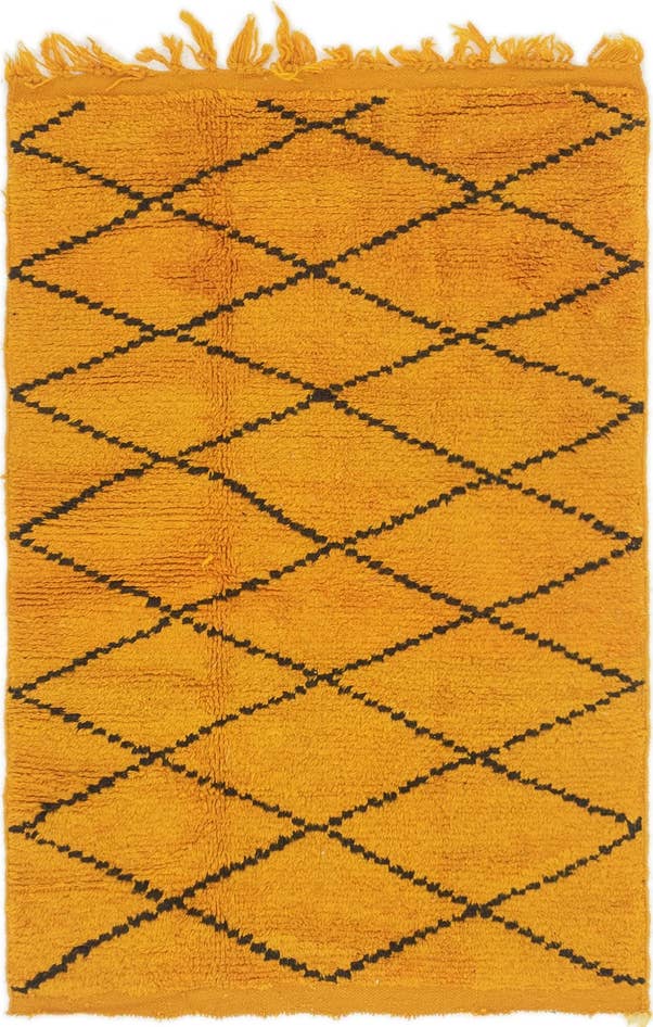 Detail image of 3' 6 x 5' 3 Hand Knotted Moroccan Wool Rug