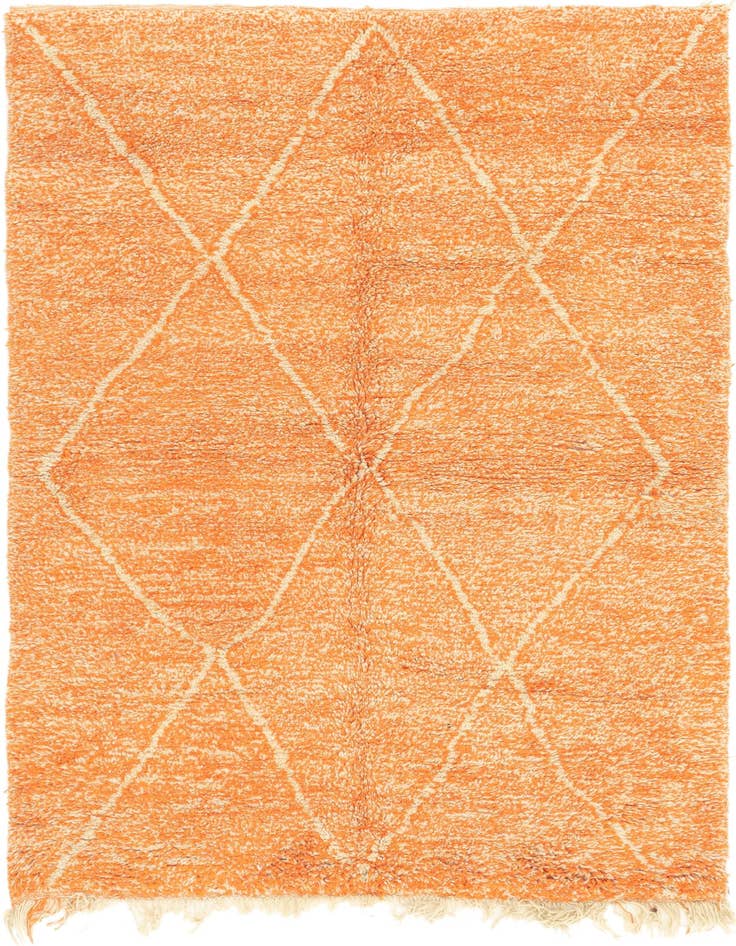 Detail image of 4' 10 x 7' 7 Hand Knotted Moroccan Wool Rug