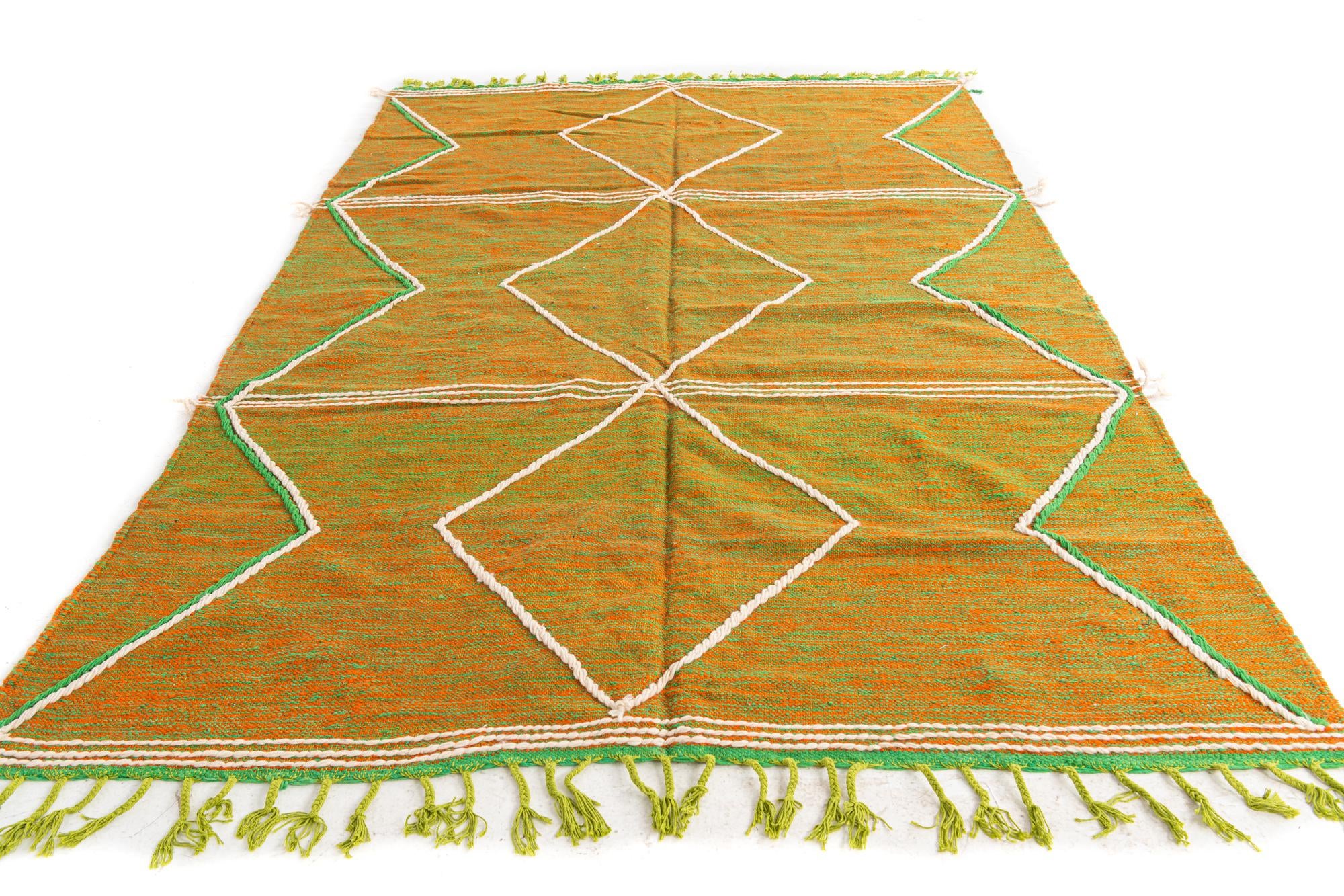 6' 8 x 10' Hand Knotted Moroccan Wool Rug