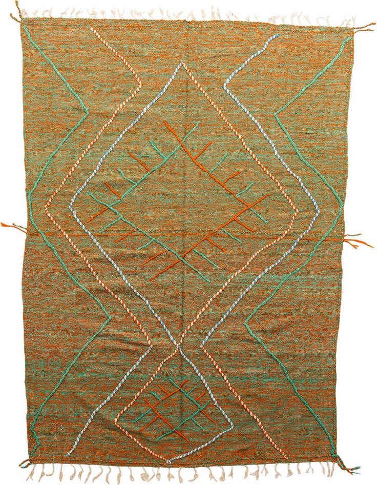 Detail image of 6' 5 x 10' 7 Hand Knotted Moroccan Wool Rug