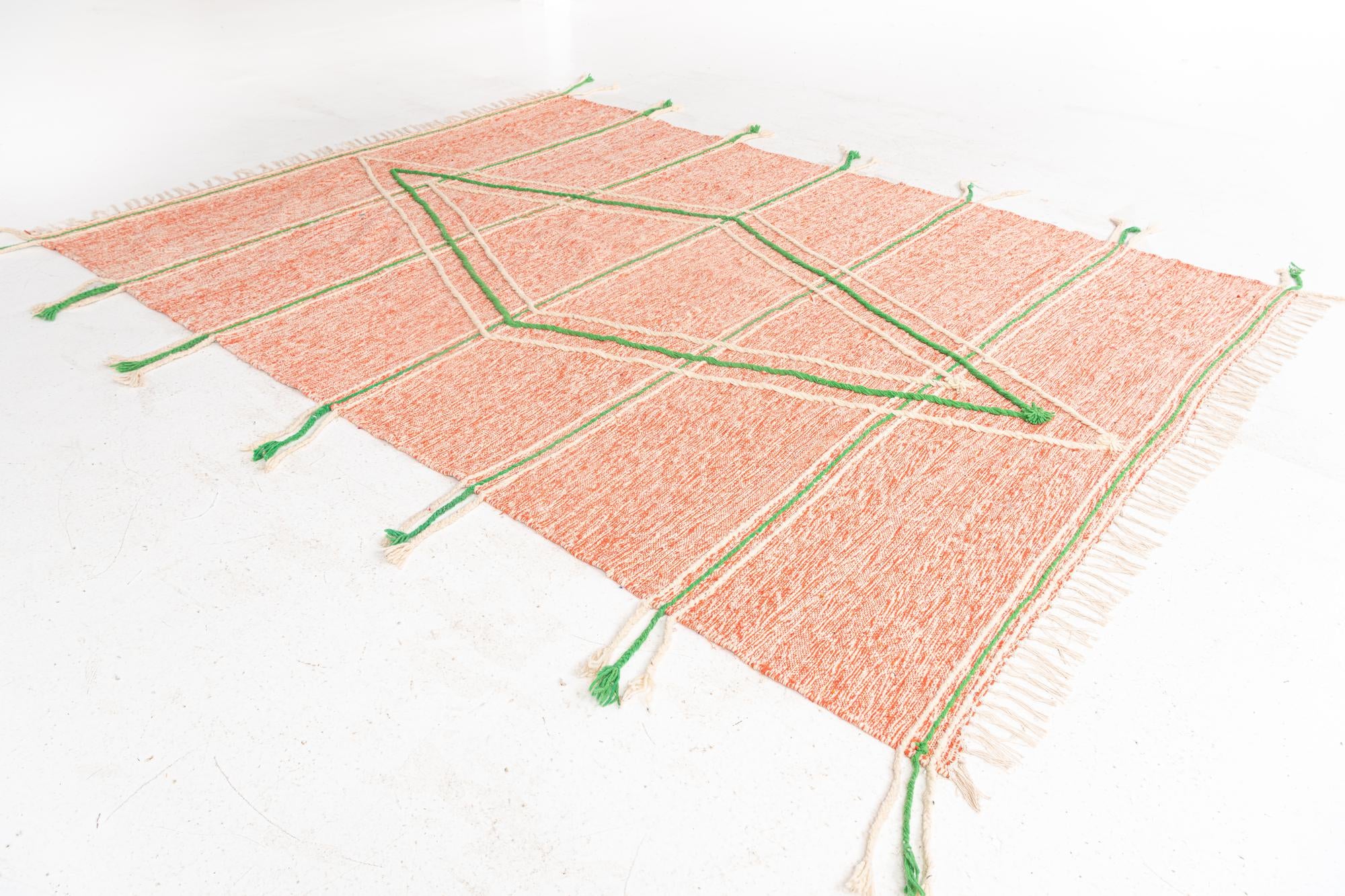 7' x 9' 9 Hand Knotted Moroccan Wool Rug