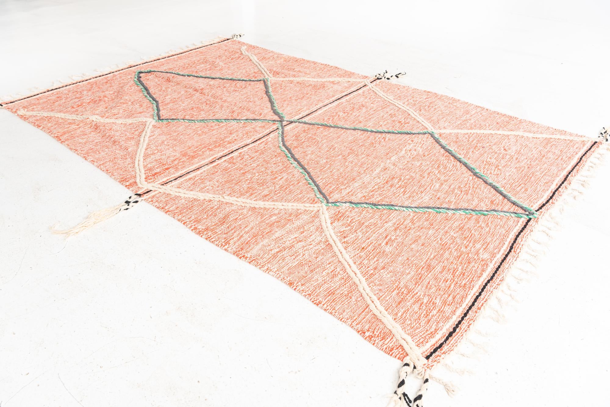 6' 7 x 10' 4 Hand Knotted Moroccan Wool Rug