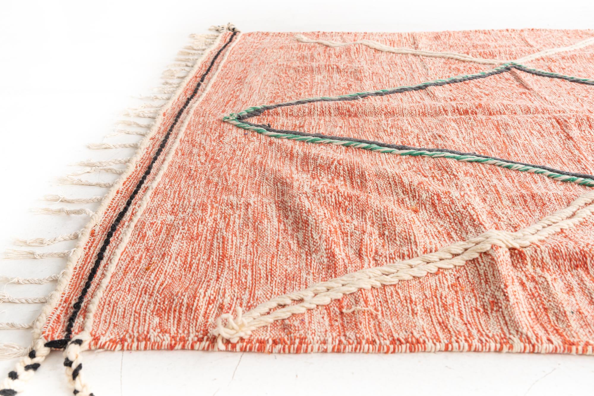 6' 7 x 10' 4 Hand Knotted Moroccan Wool Rug