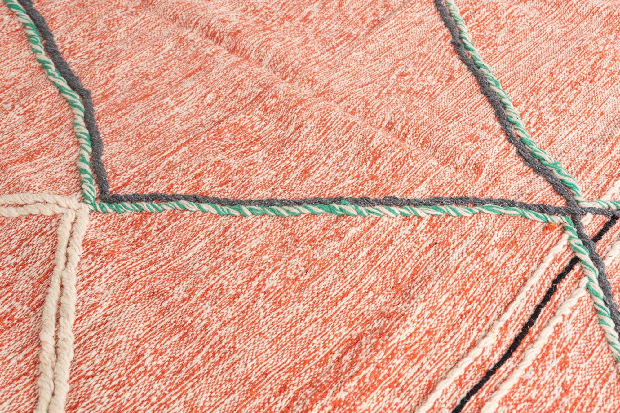 6' 7 x 10' 4 Hand Knotted Moroccan Wool Rug