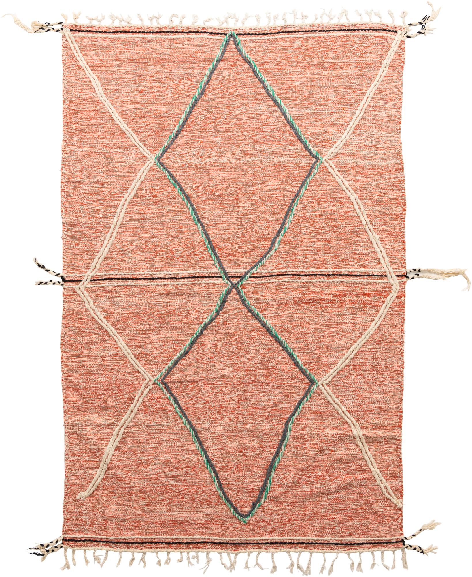 6' 7 x 10' 4 Hand Knotted Moroccan Wool Rug