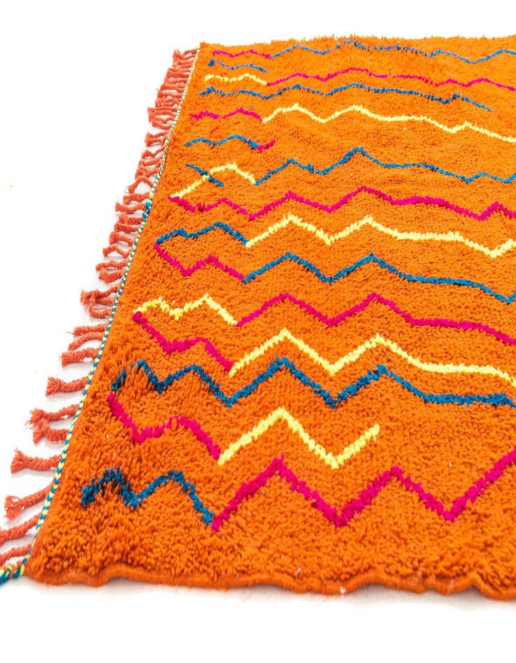 Detail image of 6' 10 x 10'  Hand Knotted Moroccan Wool Rug