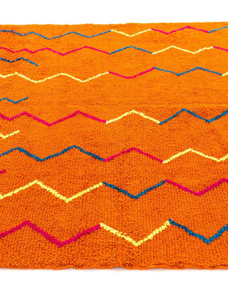 Detail image of 6' 10 x 10'  Hand Knotted Moroccan Wool Rug