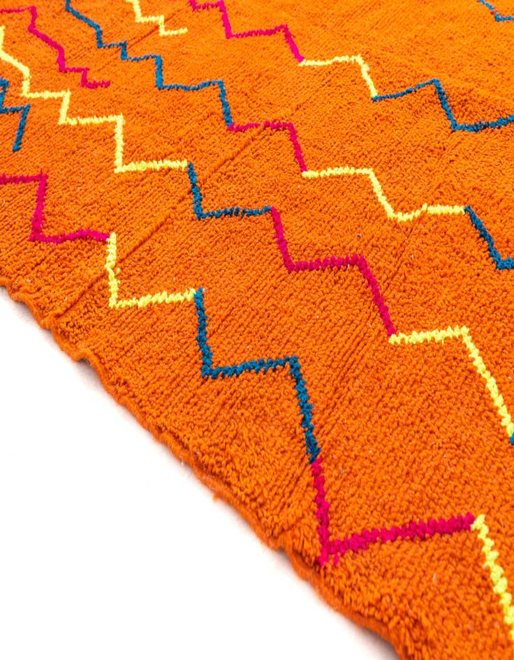 Detail image of 6' 10 x 10'  Hand Knotted Moroccan Wool Rug