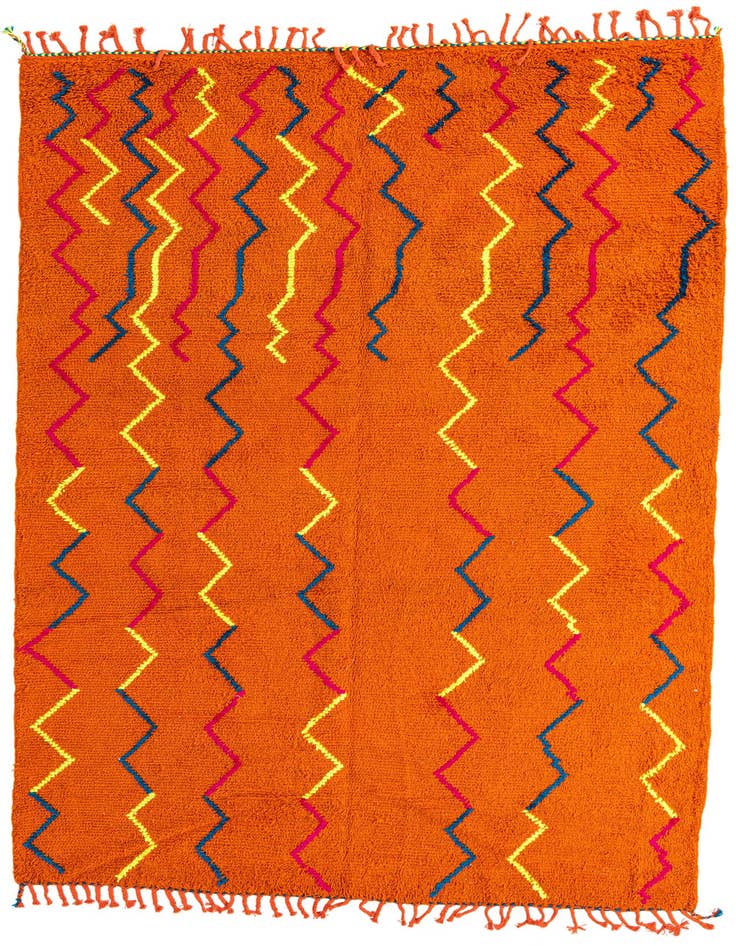 Detail image of 6' 10 x 10' Hand Knotted Moroccan Wool Rug